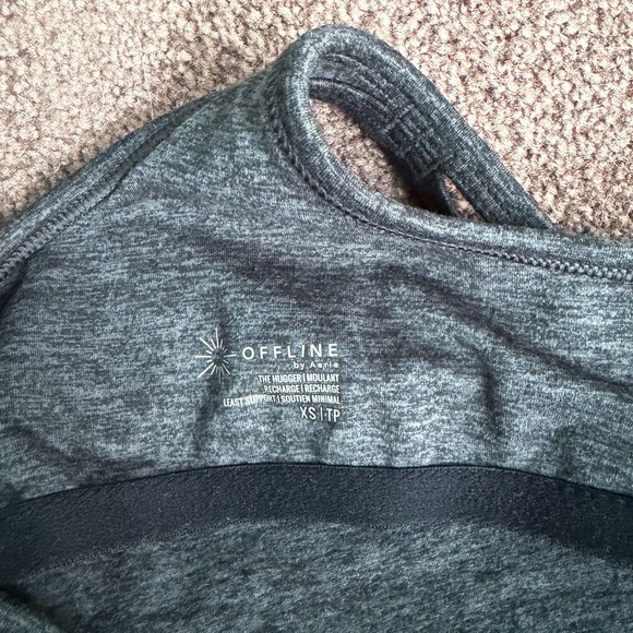 Offline by Aerie Charcoal Gray The Hugger Sports Bra, Size XS - Picture 6 of 6
